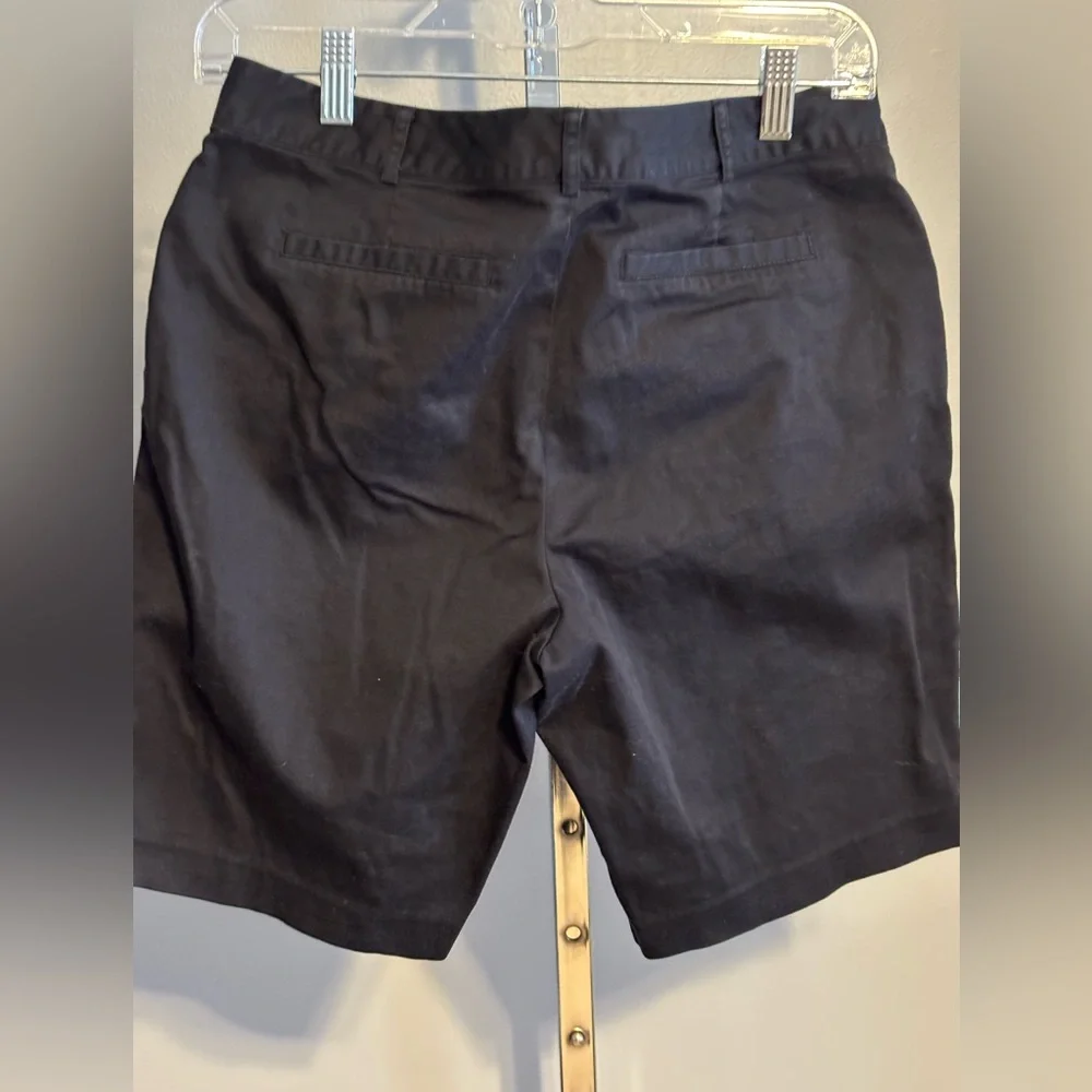 Michael Kors Women's Sz 6 Bermuda Shorts Zip‎ Pockets Stretch Cotton Blend Black